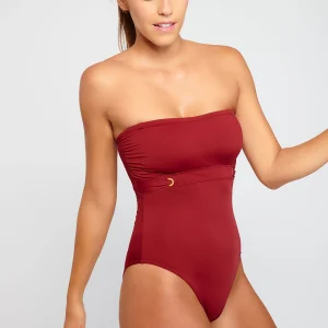 Maillot de bain 1 pièce bustier bordeaux ELINE ODALISQUE