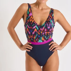 Maillot de bain 1 pièce marine à imprimé GEORGIA CARTAGENA