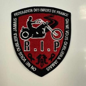 Patch R.I.P. « On ne vous oubliera jamais » – Fédération des Bikers de France