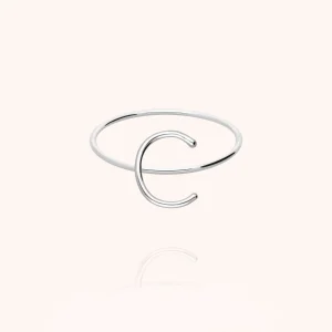 Bague Capitale Initiale - or blanc 750/1000