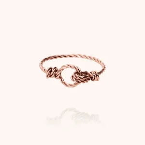 Bague Attache moi - or rose laminé