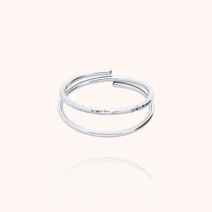 Bague Double Anneaux Aphrodite - argent