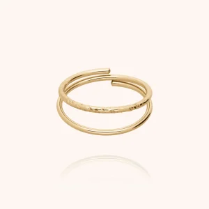 Bague Double Anneaux Aphrodite - or jaune laminé