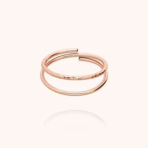 Bague Double Anneaux Aphrodite - or rose laminé
