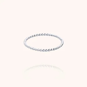 Bague Héra Torsadée n°2 - or blanc 750/1000