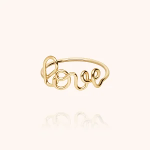 Bague Originale Love - or jaune laminé