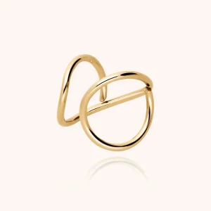 Bague Outline Lettre O - or jaune laminé