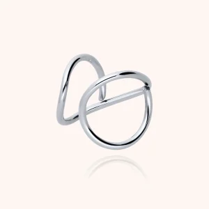 Bague Outline Lettre O - argent