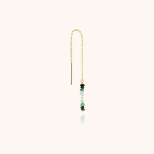 Boucle d'Oreille Chaîne Individuelle - émeraude