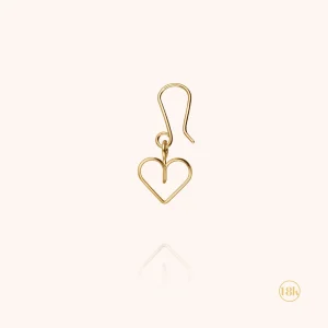 Boucle d'Oreille Dormeuse Coeur Individuelle - or jaune 750/1000