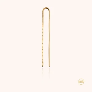 Boucle d'Oreille U Daphné Martelée - or jaune 750/1000