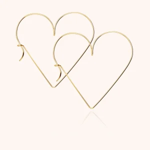 Boucles d'Oreilles Coeur Nude - or jaune laminé