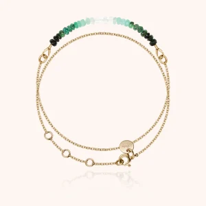 Bracelet Chaîne Double Tour - émeraude