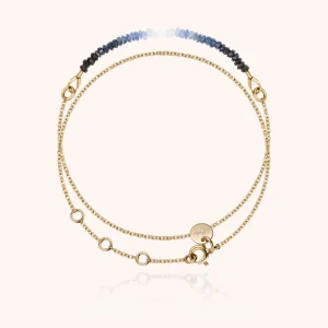 Bracelet Chaîne Double Tour - saphir bleu