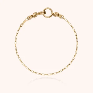 Bracelet Chaîne Rectangle Attache moi - or jaune laminé