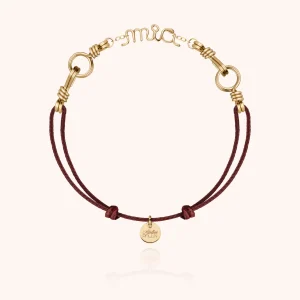 Bracelet Cordon Attache moi Personnalisé - or jaune laminé