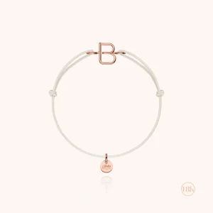 Bracelet Cordon Initiale Enfant - or rose 750/1000