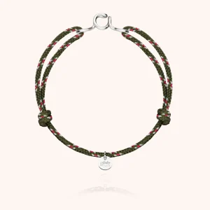 Bracelet Cordon Knot Initiale Homme - argent