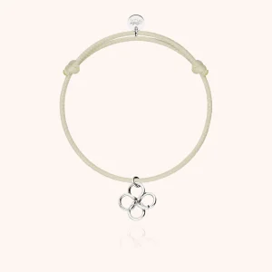 Bracelet Cordon Lucky Charms Trèfle - or blanc 750/1000
