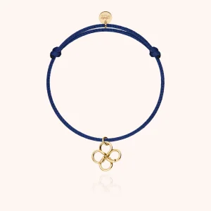 Bracelet Cordon Lucky Charms Trèfle - or jaune 750/1000