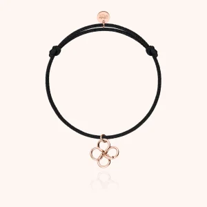 Bracelet Cordon Lucky Charms Trèfle - or rose 750/1000