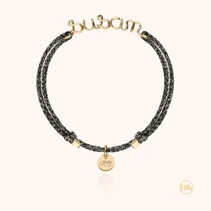 Bracelet Cordon Lurex Personnalisé - or jaune 750/1000