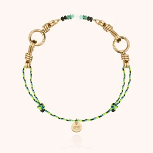 Bracelet Cordon Slim Knot Attache moi - émeraude