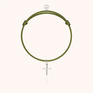 Bracelet Cordon Charms Symbolic Croix - argent