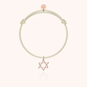 Bracelet Cordon Charms Symbolic Étoile de David - or rose laminé