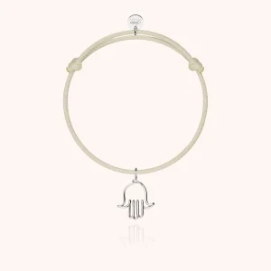 Bracelet Cordon Charms Symbolic Main de Fatma - argent