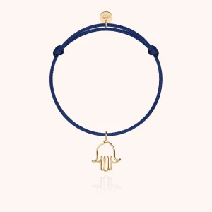 Bracelet Cordon Charms Symbolic Main de Fatma - or jaune 750/1000