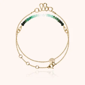 Bracelet Double Tour Personnalisé - émeraude