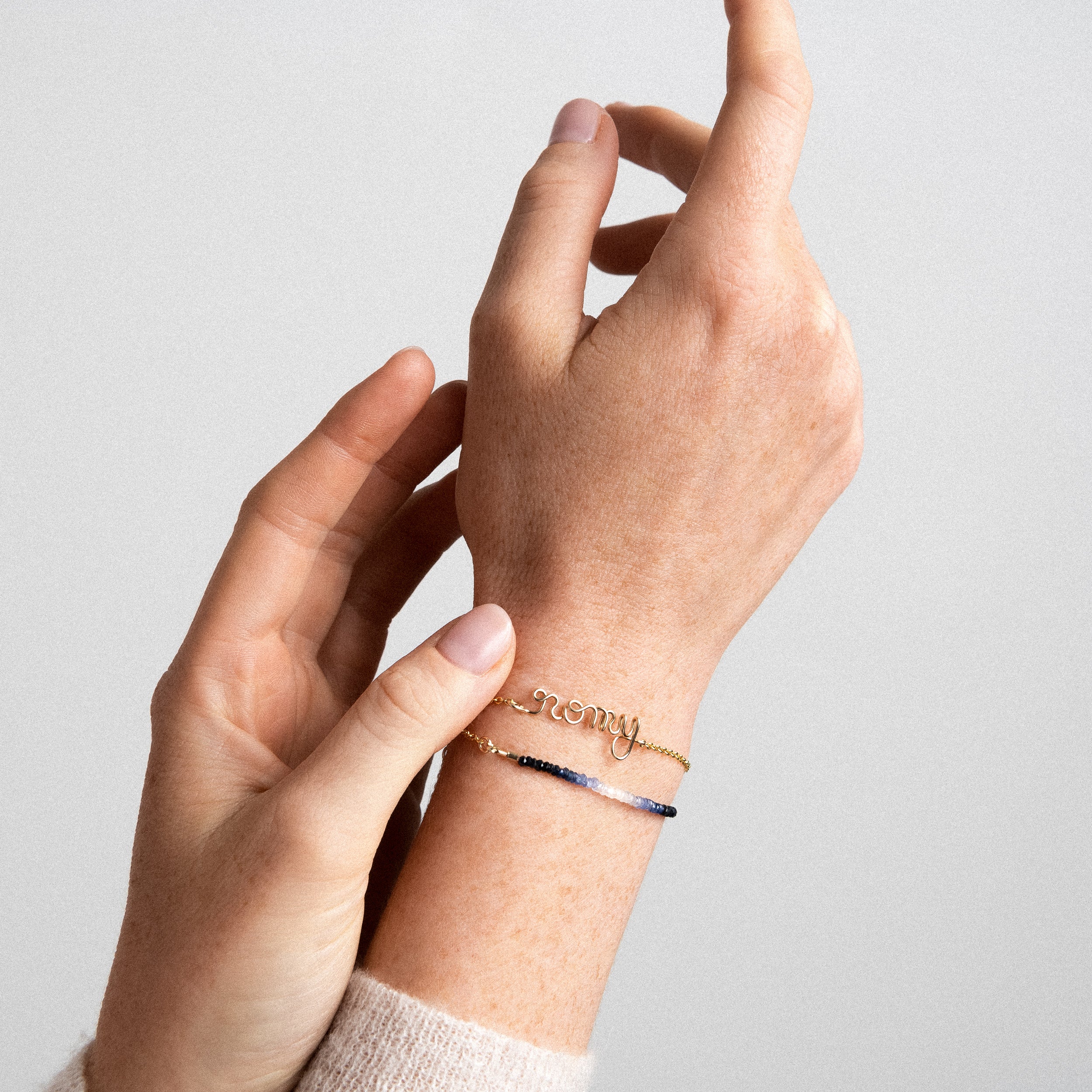 Bracelet Double Tour Personnalisé - saphir bleu – Image 2