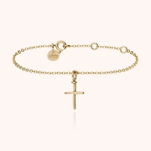 Bracelet Symbolic Charms Croix - or jaune laminé
