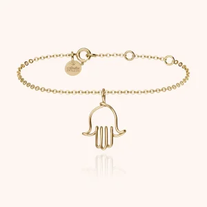 Bracelet Symbolic Charms Main de Fatma - or jaune laminé