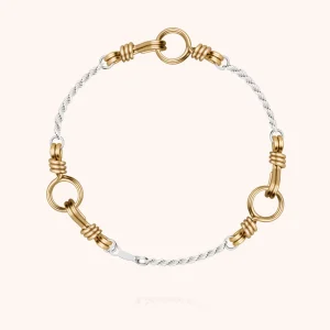 Bracelet Tercet Attache moi - or jaune laminé et argent