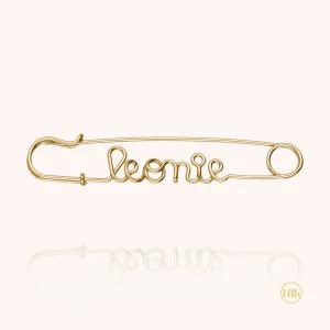 Broche Épingle à Nourrice Personnalisée - or jaune 750/1000