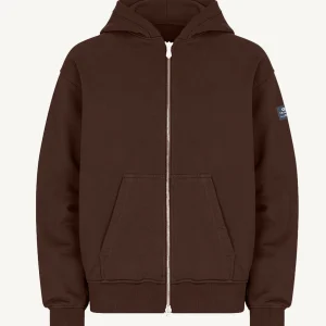 Veste zippée lifestyle UNISEXE Marron Made in Europe Coton Bio