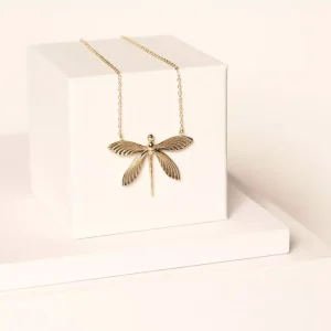 Collier Libellule Mid plaqué or