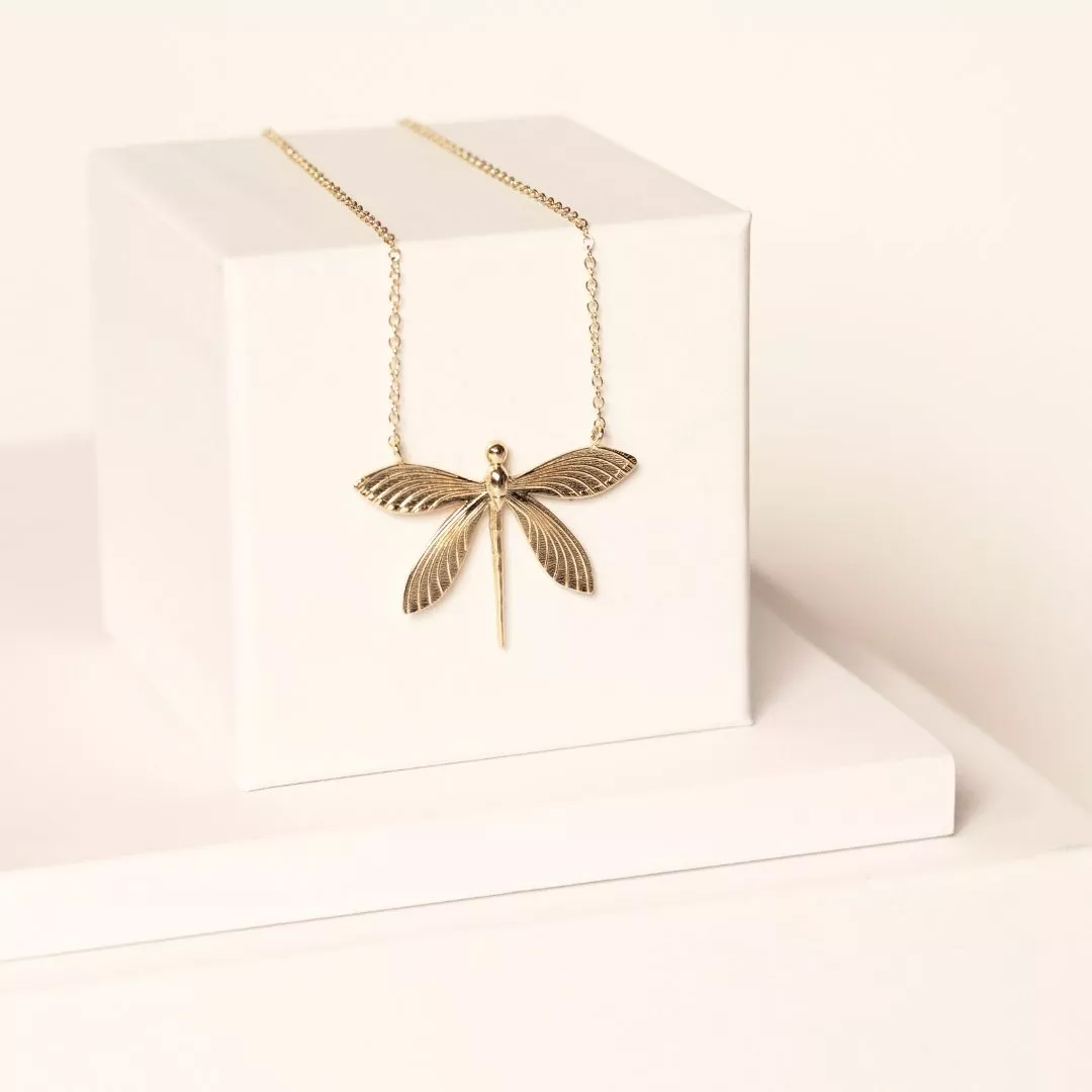 Collier Libellule Mid plaqué or