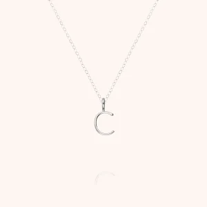Collier Capital Initiale - or blanc 750/1000