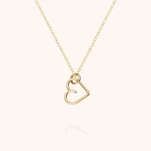 Collier Charms Lucky One Coeur - or jaune laminé