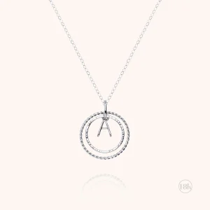 Collier Médaille Initiale - or blanc 750/1000