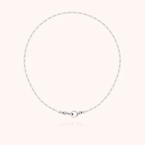 Collier Ras de Cou Rectangle Attache moi - argent