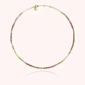 Collier Ras de Cou Rivière - saphir fauve