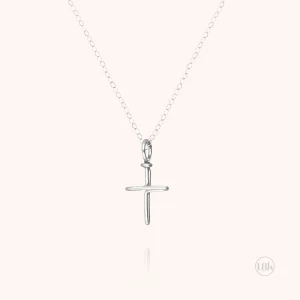 Collier Charms Symbolic Croix - or blanc 750/1000