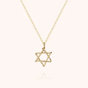 Collier Charms Symbolic Étoile de David - or jaune 750/1000