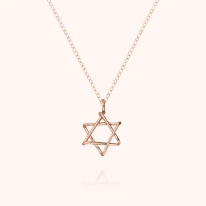 Collier Charms Symbolic Étoile de David - or rose laminé