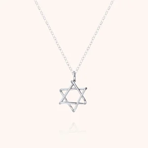 Collier Charms Symbolic Étoile de David - or blanc 750/1000