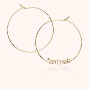 Boucles d'Oreilles Créoles Originale Personnalisées - or jaune laminé